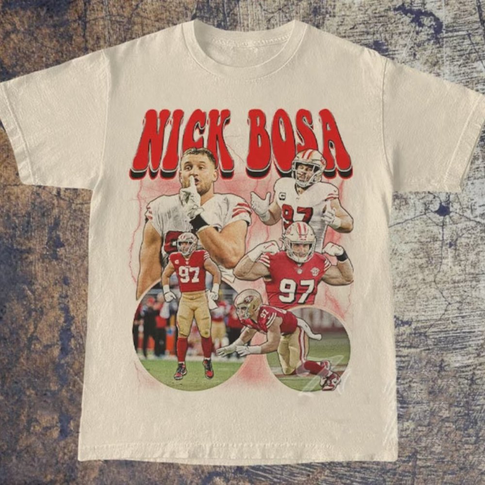 Nick Bosa Shirt, Football shirt, Classic 90s Graphic Tee, Unisex BootleG